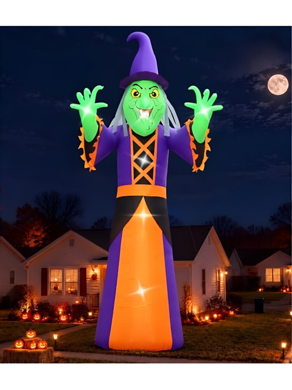 20FT Extra Large Outdoor Halloween Inflatables Decorations Witch Blow up